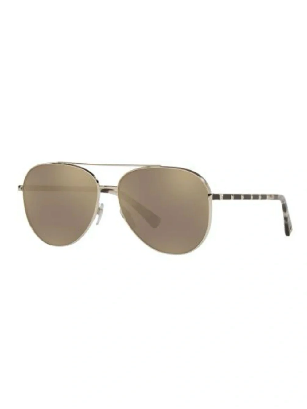 Valentino Garavani Aviator Sunglasses in Gold Frame with Brown Lenses